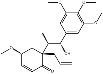 (4R)-6α-[(1S,2R)-2-Hydroxy-1-methyl-2-(3,4,5-trimethoxyphenyl)ethyl]-4-methoxy-6-(2-propenyl)-2-cyclohexen-1-one 结构式