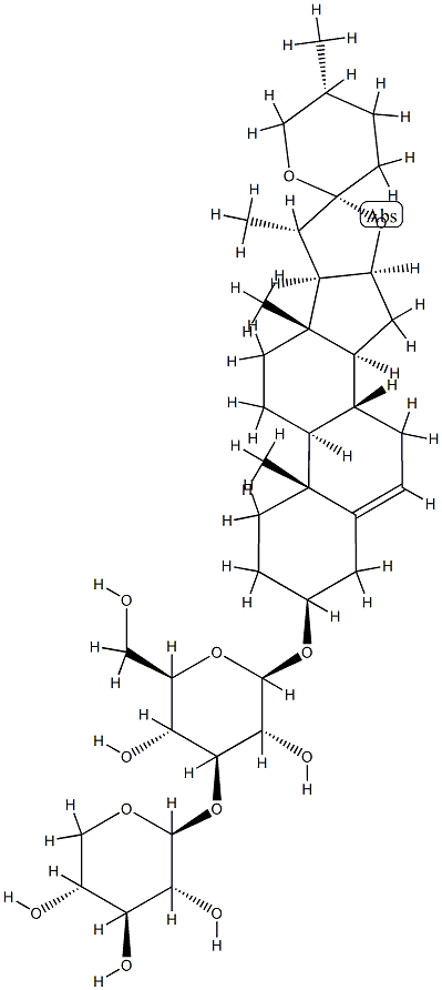 薯蓣皂苷元-3-O-Β-D-木糖-(1→3) -Β-D-葡萄糖苷 结构式