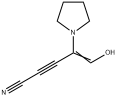 4-Penten-2-ynenitrile,5-hydroxy-4-(1-pyrrolidinyl)-(9CI) 结构式