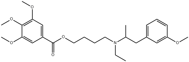 3,4,5-Trimethoxybenzoic acid 4-[ethyl(3-methoxy-α-methylphenethyl)amino]butyl ester 结构式