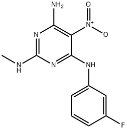 N~4~-(3-fluorophenyl)-N~2~-methyl-5-nitropyrimidine-2,4,6-triamine 结构式