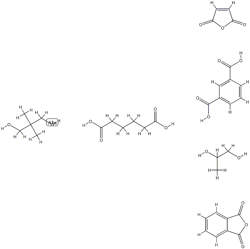 1,3-Benzenedicarboxylic acid, polymer with 2,2-dimethyl-1,3-propanediol, 2,5-furandione, hexanedioic acid, 1,3-isobenzofurandione and 1,2-propanediol 结构式