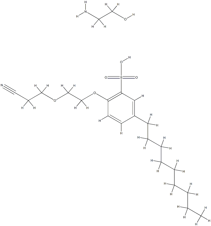 Ethanol, 2-amino-, compd. with α-(2-cyanoethyl)-ω -(4-nonylsulfophenoxy)poly(oxy-1,2-ethanediyl ) (1:1) 结构式