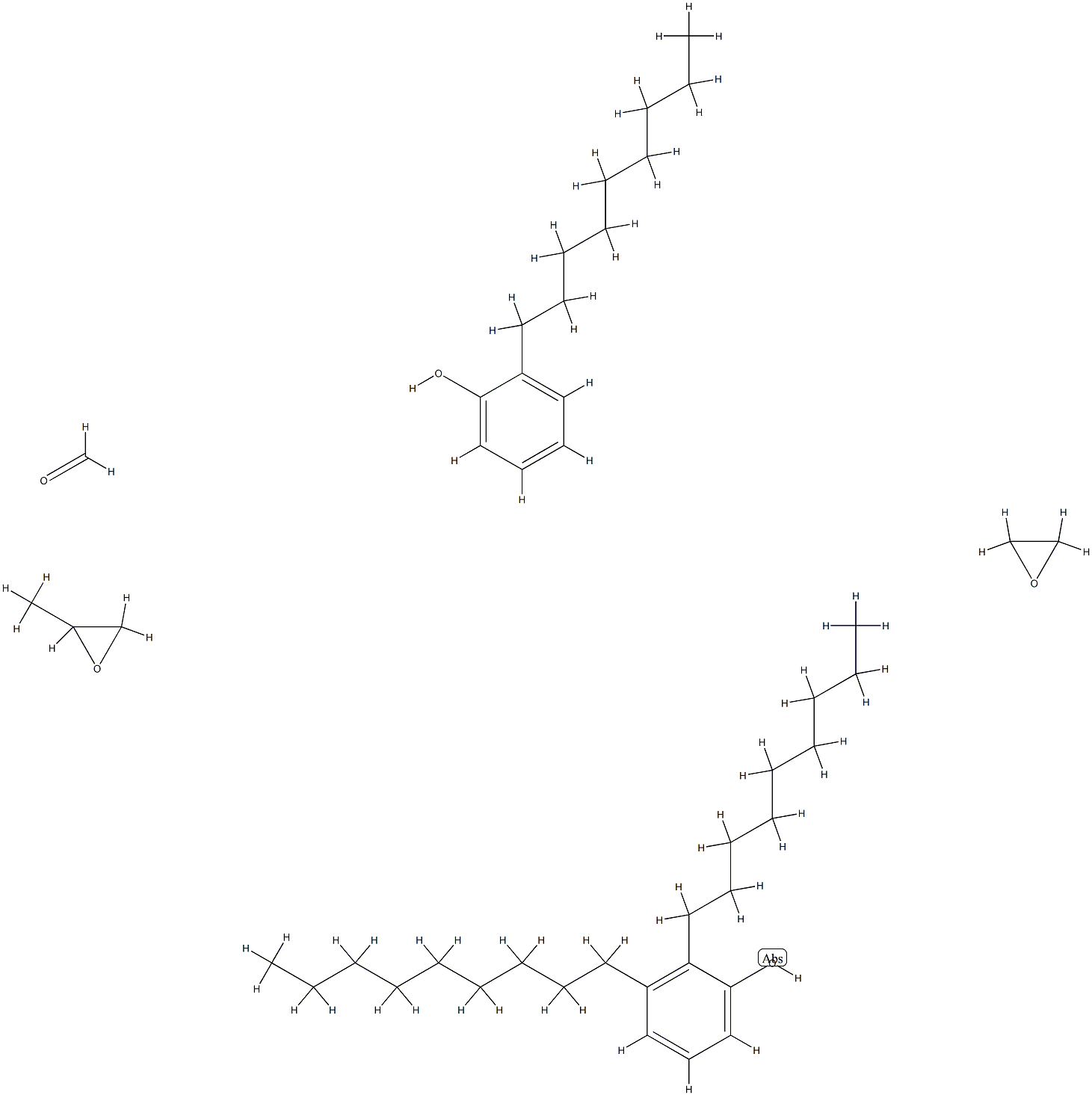 甲醛与二壬基酚、甲基环氧乙烷、壬基酚和环氧乙烷的聚合物 结构式