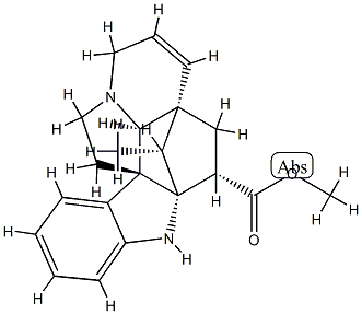 (3α,5α,12β,19α,20R)-6,7-Didehydro-2α,20-cycloaspidospermidine-3-carboxylic acid methyl ester 结构式