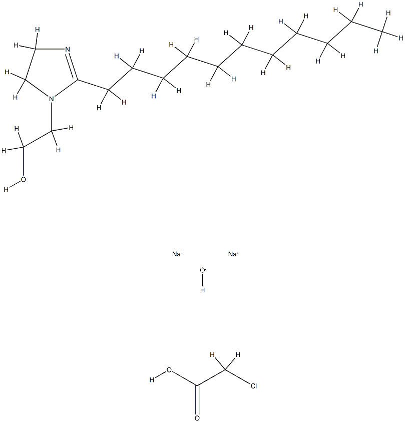 氯代醋酸钠与4,5-二氢-十一烷基-1H-咪唑-1-乙醇和氢氧化钠的反应产物 结构式