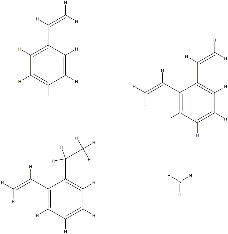 Benzene, diethenyl-, polymer with ethenylbenzene and ethenylethylbenzene, sulfonated, ammonium salts 结构式