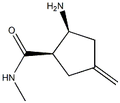 Cyclopentanecarboxamide, 2-amino-N-methyl-4-methylene-, (1R,2S)-rel- (9CI) 结构式