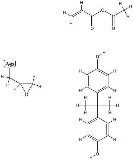 4,4'-(1-甲基亚乙基)双苯酚与(氯甲基)环氧乙烷和乙酸酯-2-丙烯酸酯的聚合物 结构式