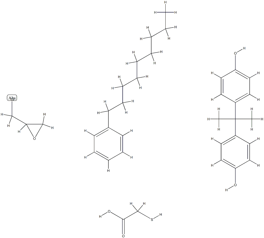 Acetic acid, mercapto-, polymer with (chloromethyl)oxirane and 4,4'-(1-methylethylidene)bis[phenol], nonylphenyl ester 结构式