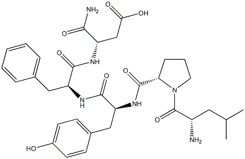 H-LEU-PRO-TYR-PHE-ASP-NH2 结构式