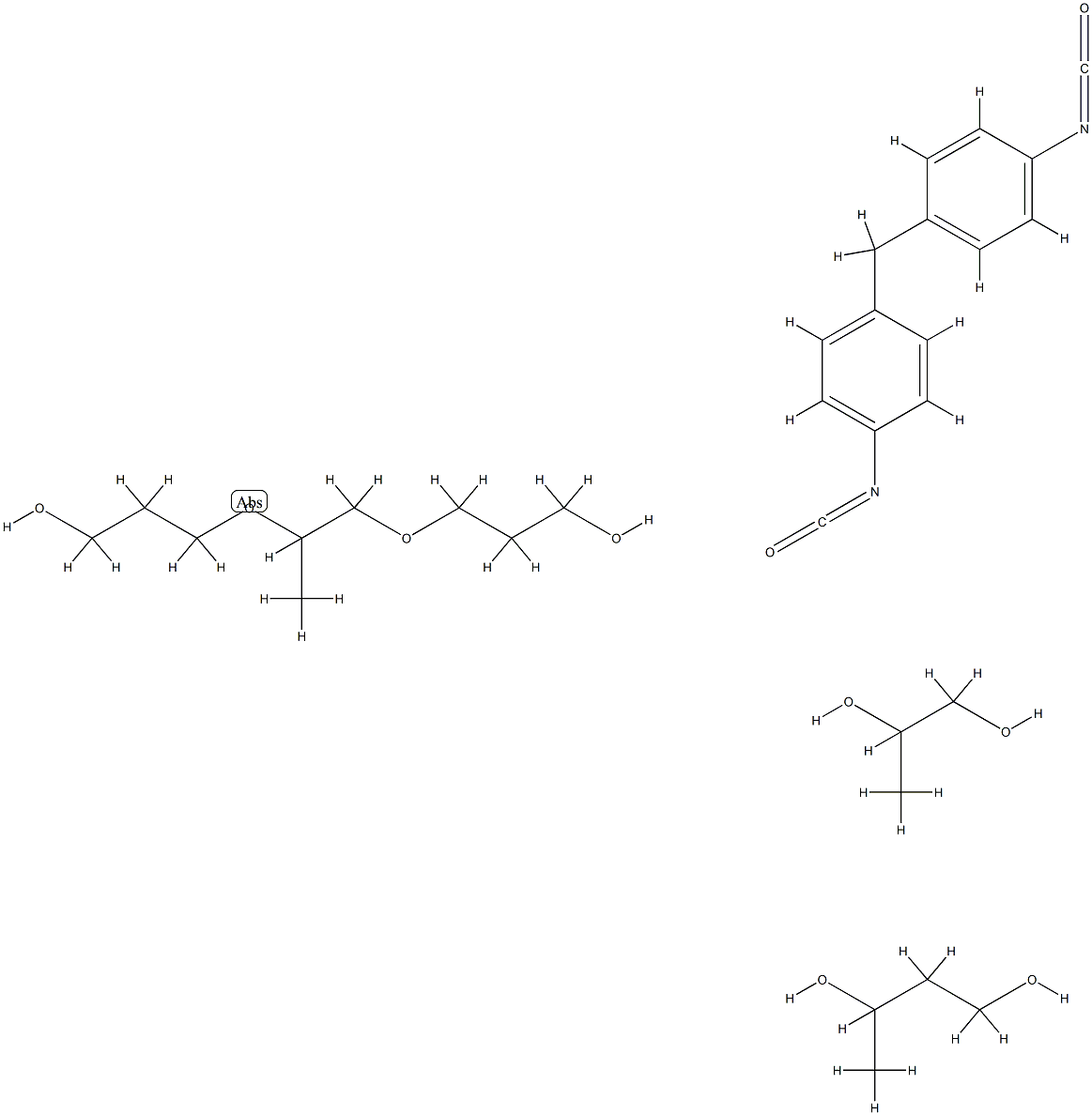 1,3-Butanediol, polymer with 1,1'-methylenebis[4-isocyanatobenzene], [(1-methyl-1,2-ethanediyl)bis(oxy)]bis[propanol] and 1,2-propanediol 结构式