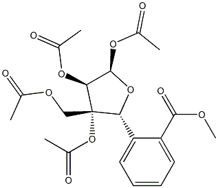 3-C-[(Acetyloxy)methyl]-α-D-xylofuranose 1,2,3-triacetate 5-benzoate 结构式