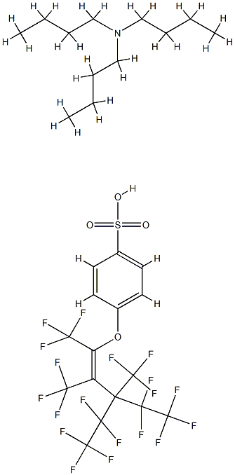 4-[[4,4,5,5,5-pentafluoro-3-(pentafluoroethyl)-1,2,3-tris(trifluoromethyl)pent-1-enyl]oxy]benzenesulphonic acid, compound with tributylamine (1:1) 结构式