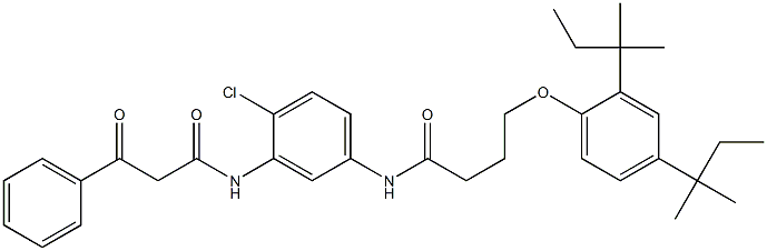 α-Benzoyl-2-chloro-5-[γ-(2',4'-di-t-amylphenoxy)butyramido]acetanilide 结构式