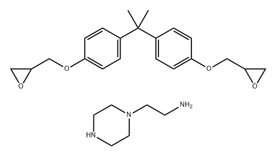 1-乙酰胺哌嗪与2,2'-[(1-甲基亚乙基)双(4,1-亚苯基氧代亚甲基)]双[环氧乙烷]的聚合物 结构式