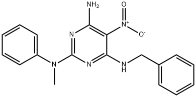 N~4~-benzyl-N~2~-methyl-5-nitro-N~2~-phenylpyrimidine-2,4,6-triamine 结构式