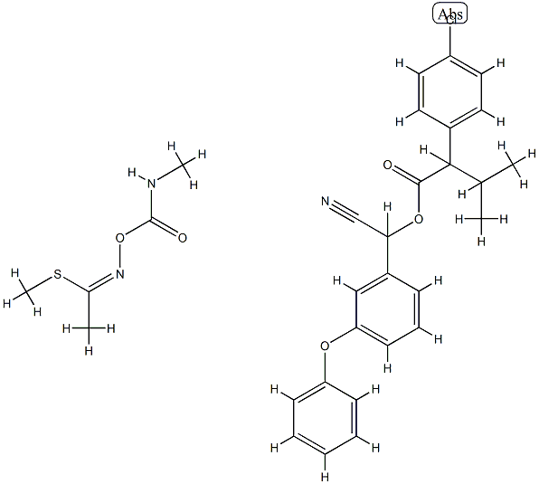 Benzeneacetic acid, 4-chloro-alpha-(1-methylethyl)-, cyano(3-phenoxyph enyl)methyl ester mixt. with methyl N-(((methylamino)carbonyl)oxy)etha nimidothioate 结构式