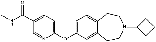 6-(3-CYCLOBUTYL-2,3,4,5-TETRAHYDRO-1H-BENZO[D]AZEPIN-7-YLOXY)-N-METHYLNICOTINAMIDE 结构式