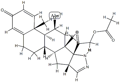 2',16beta-dihydro-11beta,21-dihydroxypregna-1,4-dieno[17,16-c]pyrazole-3,20-dione 21-acetate 结构式