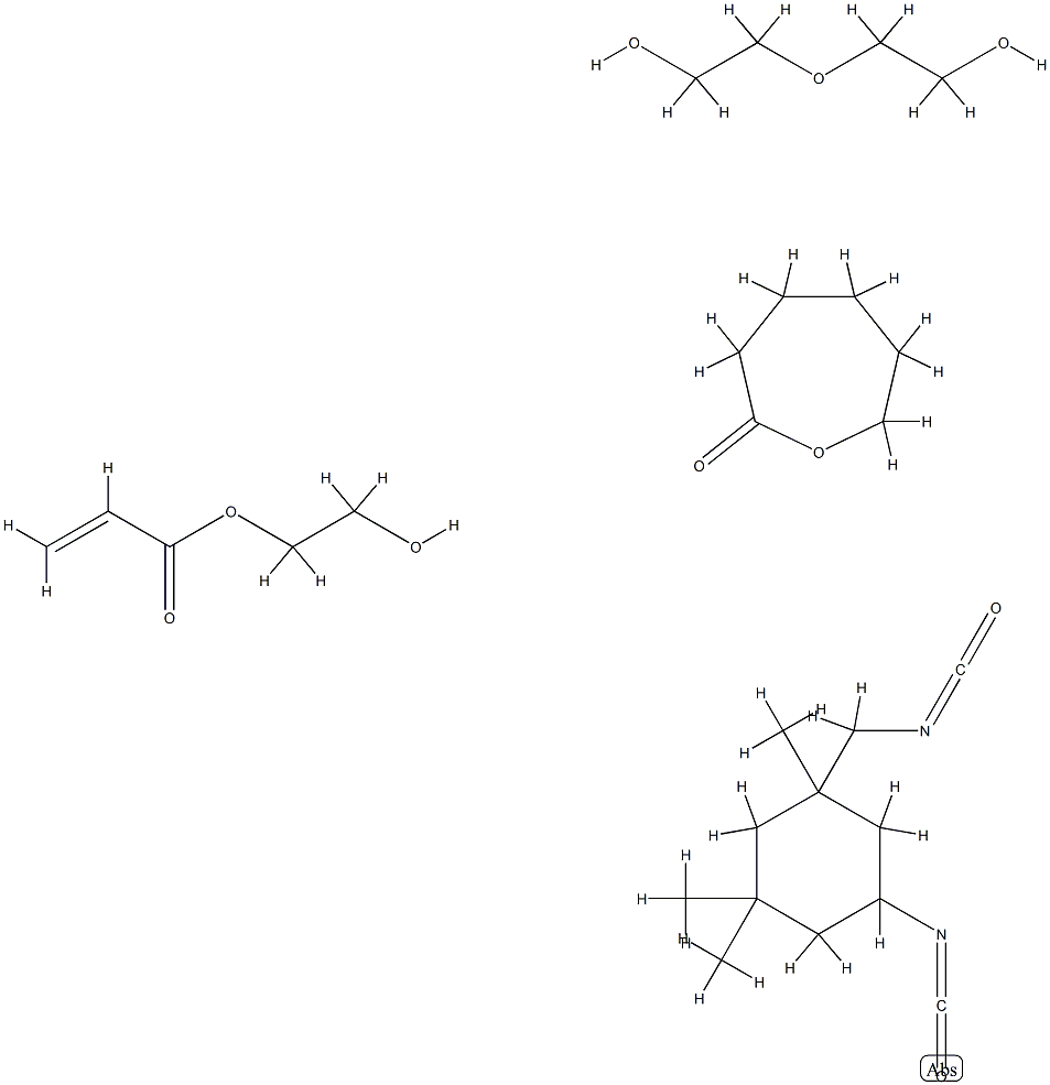 丙烯酸-2-羟乙基酯与5-异氰酸基-1-(异氰酸甲基)-1,3,3-三甲基环己烷、2-恶庚酮和2,2'-羟基双[乙醇]的聚合物 结构式