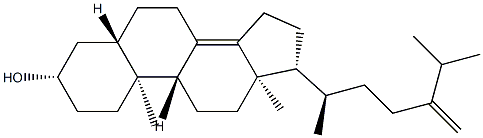 5α-Ergosta-8(14),24(28)-diene-3β-ol 结构式