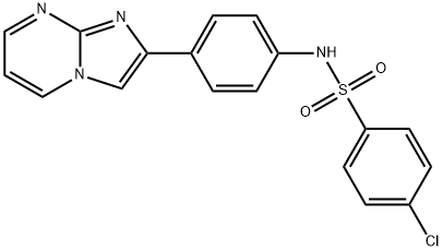 4-chloro-N-(4-imidazo[1,2-a]pyrimidin-2-ylphenyl)benzenesulfonamide 结构式