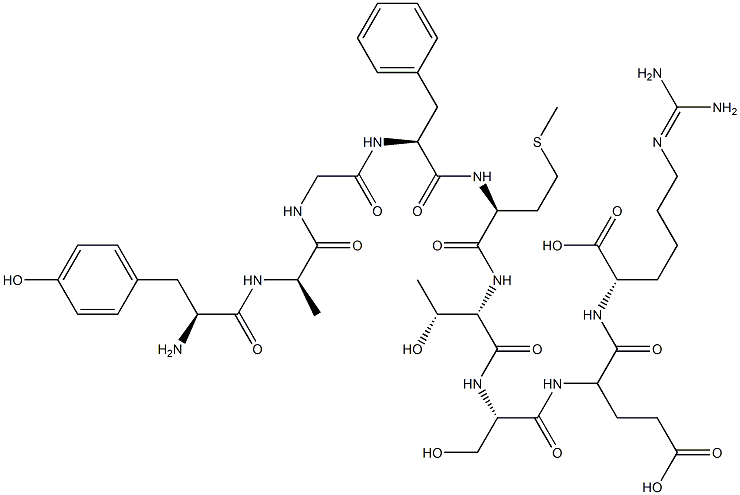 促脂素片段多肽Β-LIPOTROPIN (61-69) 结构式