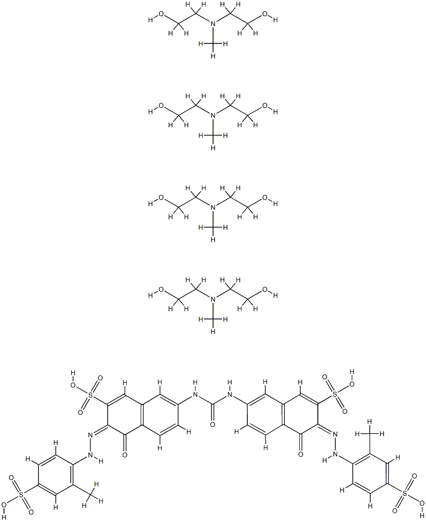 2-Naphthalenesulfonic acid, 7,7'-(carbonyldiimino)bis[ 4-hydroxy-3-[(4-sulfo-2-methylphenyl)azo]-, compd. with 2,2'-(methylimino)bis[ethanol] (1:4) 结构式