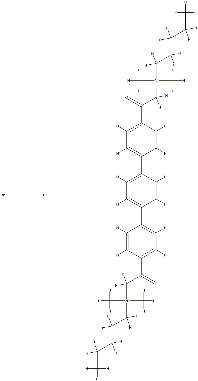 (p-Terphenyl-4,4'-ylene)bis(2-oxoethylene)bis(pentyldimethylammoniumb romide) 结构式