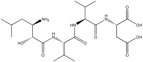 N-[(2R,3R)-3-Amino-2-hydroxy-5-methyl-1-oxohexyl]-L-Val-L-Val-L-Asp-OH 结构式