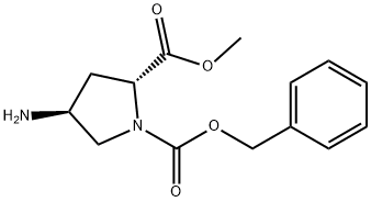 (2R,4S)-4-AMINO-1-CBZ-PYRROLIDINE-2-carboxylic acid methyl ester 结构式