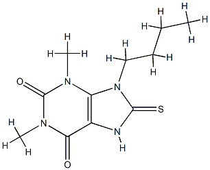 9-butyl-1,3-dimethyl-8-sulfanylidene-7H-purine-2,6-dione 结构式