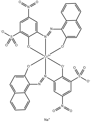 二[2-(羟基-KAPPA O)-3-[[2-(羟基-KAPPA O)-1-萘基]偶氮-KAPPA N1]-5-硝基苯磺酸酯合(3-)]铬酸三钠 结构式