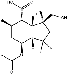 (3R,7aα)-Octahydro-7α-acetoxy-3aα-hydroxy-3α-(hydroxymethyl)-1,1,3,5α-tetramethyl-1H-indene-4β-carboxylic acid 结构式