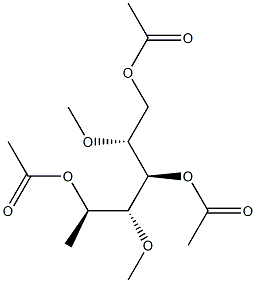 1-Deoxy-3-O,5-O-dimethyl-D-mannitol 2,4,6-triacetate 结构式