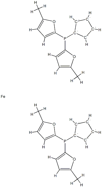 1,1' - 双[二(5 - 甲基-2 - 呋喃基)膦基]二茂铁 结构式