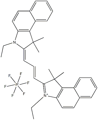3-乙基-2-[3-(3-乙基-1,3-二氢-1,1-二甲基-2H-苯并[E]吲哚-2-亚基)-1-丙烯-1-基]-1,1-二甲基-1H-苯并[E]吲哚六氟磷酸盐 结构式