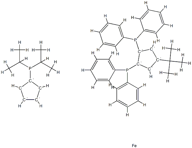 4-(叔丁基)-1,2-双(二苯基膦基)-1'-(二-异丙基膦基)二茂铁 结构式