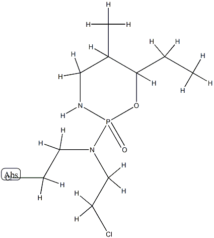 N,N-bis(2-chloroethyl)-6-ethyl-5-methyl-2-oxo-1-oxa-3-aza-2$l^{5}-phos phacyclohexan-2-amine 结构式