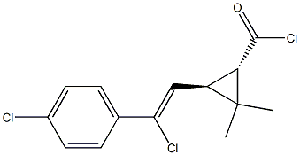 [1alpha,3beta(Z)]-(±)-3-[2-chloro-2-(4-chlorophenyl)vinyl]-2,2-dimethylcyclopropanecarbonyl chloride 结构式