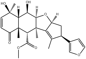 2H-Cyclopenta(b)naphtho(2,3-d)furan-10-carboxylic acid,2-(3-furanyl)-3 ,3a,4a,5,5a,6,9,9a,10,10a-decahydro-5,6-dihydroxy-1,6,9a,10a-tetrameth yl-9-oxo-, methyl ester, (2R,3aS,4aS,5R,5aS,6R,9aR,10S,10aR)- 结构式