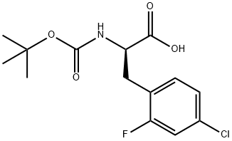 (R)-2-((叔丁氧基羰基)氨基)-3-(4-氯-2-氟苯基)丙酸 结构式