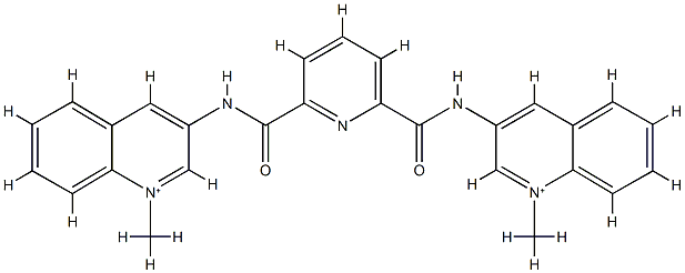 3,3'-[2,6-吡啶二基二(羰基亚氨基)]二[1-甲基喹啉鎓] 结构式