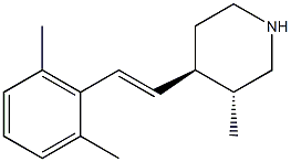 Piperidine, 4-[(1E)-2-(2,6-dimethylphenyl)ethenyl]-3-methyl-, (3R,4R)-rel- (9CI) 结构式