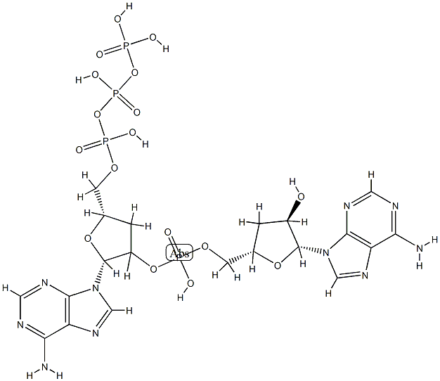 (2'-5')-3'-deoxyadenosine triphosphate-3'-deoxyadenosine monophosphate 结构式