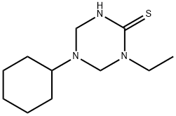 1,3,5-Triazine-2(1H)-thione,5-cyclohexyl-1-ethyltetrahydro-(9CI) 结构式