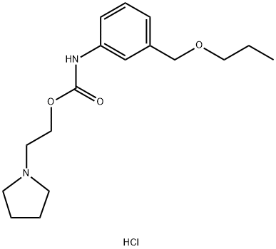 2-(2,3,4,5-tetrahydropyrrol-1-yl)ethyl N-[3-(propoxymethyl)phenyl]carb amate chloride 结构式