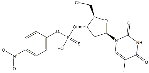 5'-deoxy-5'-chlorothymidine-3'-(4-nitrophenyl)phosphorothioate 结构式