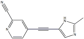 2-Pyridinecarbonitrile,4-[(2-methyl-1H-imidazol-4-yl)ethynyl]-(9CI) 结构式